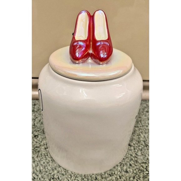 RAE DUNN WIZARD OF OZ THERE'S NO PLACE LIKE HOME CANISTER RUBY SLIPPERS NEW - Picture 3 of 7